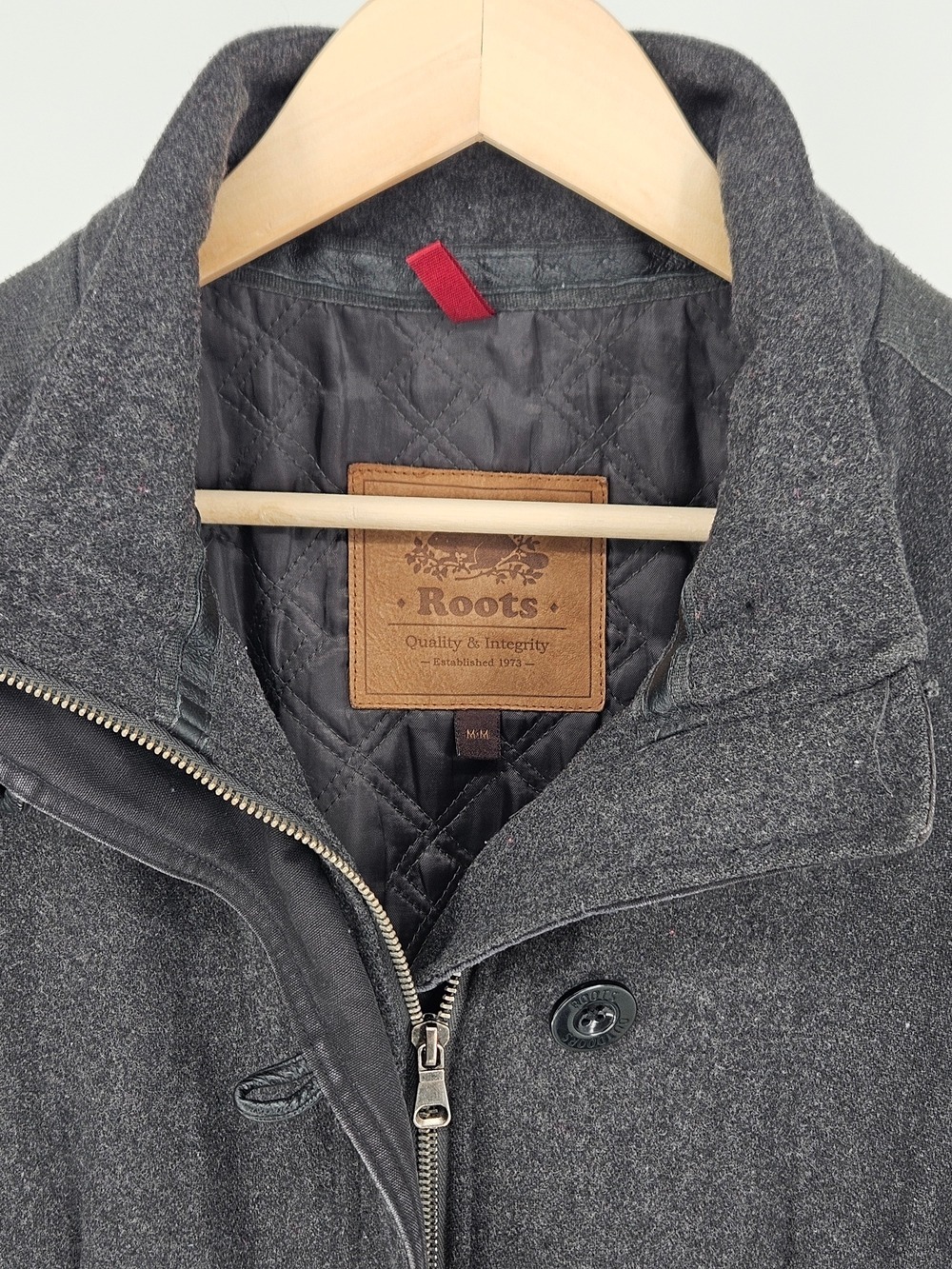 Roots Women's Grey Wool Blend Winter Coat Jacket Medium - Picture 8 of 13